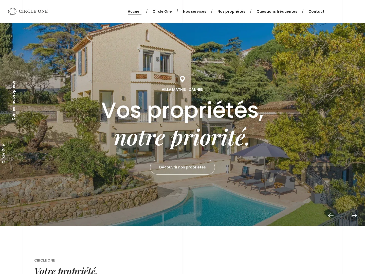 Circle One Properties website homepage by Eysi
