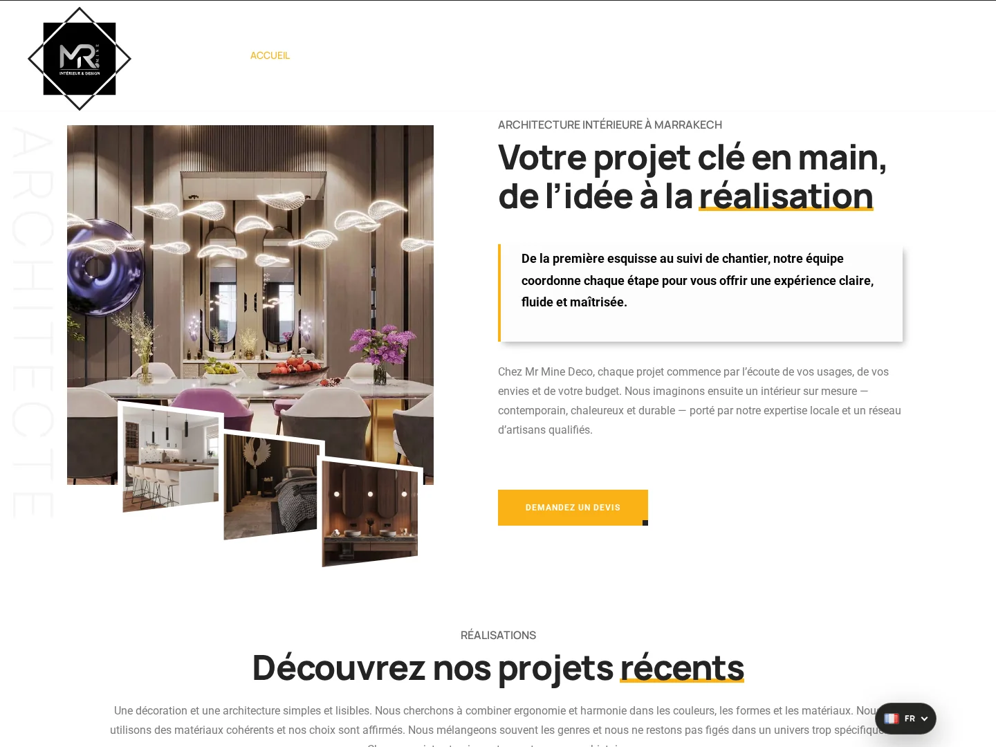 Mr Mine Deco website homepage by Eysi
